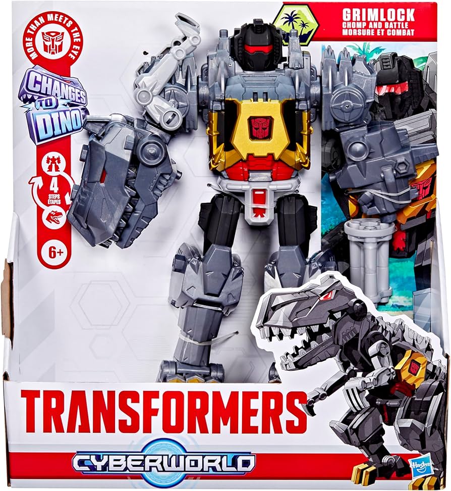 Transformers Cyberworld Grimlock Chomp & Battle Figura Transformable – Hasbro