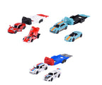 Los 3 sets Porsche Deluxe Trailer de Majorette con sus autos y remolques en colores de carrera