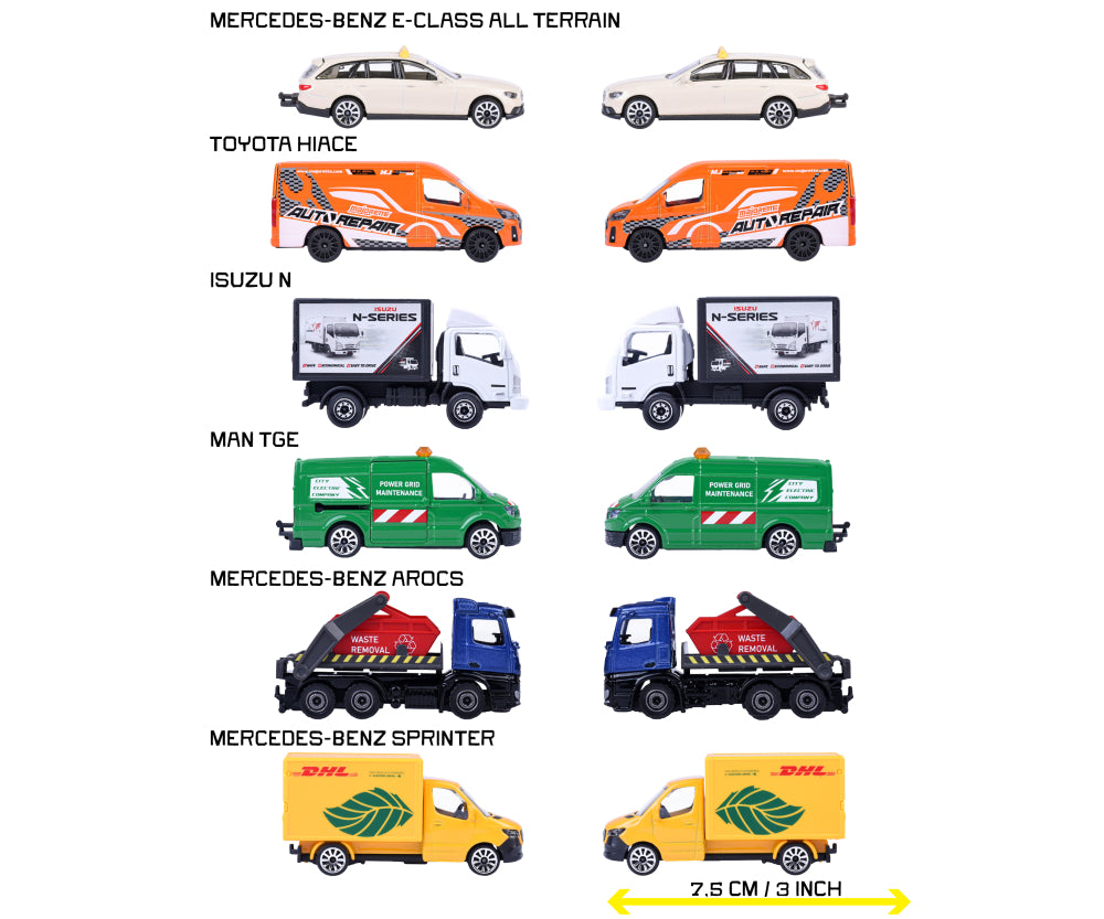 Lineup City Premium con nombres de cada modelo y medida de 7,5 cm