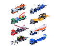 Los 8 camiones Majorette City Transporter del surtido con sus cargas