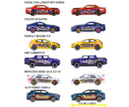 Guía de modelos Graffiti Premium Cars con nombre de cada auto y largo de 7,5 cm