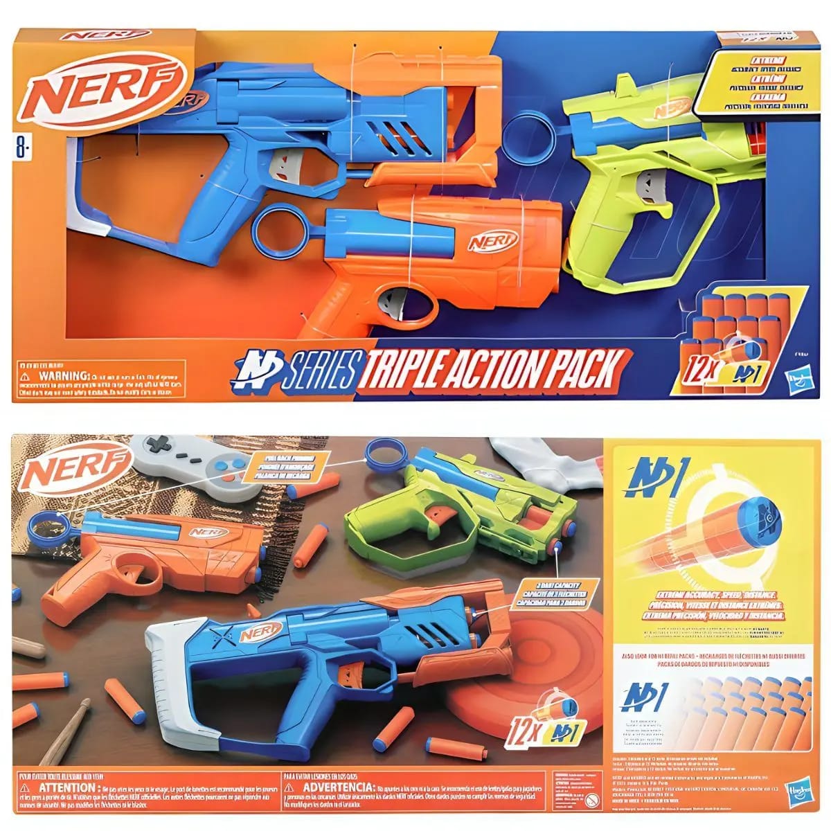Nerf N Series Triple Action Pack Set de 3 Lanzadores – vista 2