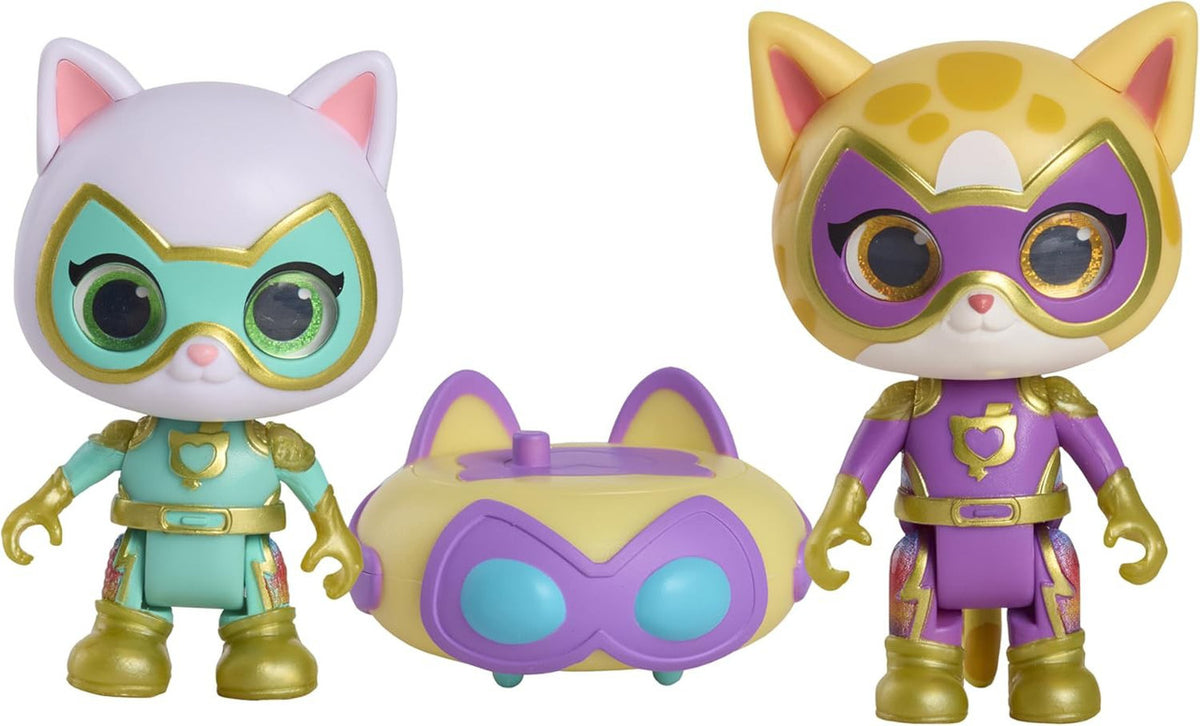 Figuras SuperKitties Su-Purr Charged Bitsy y Sparks con Kit SuperKitty