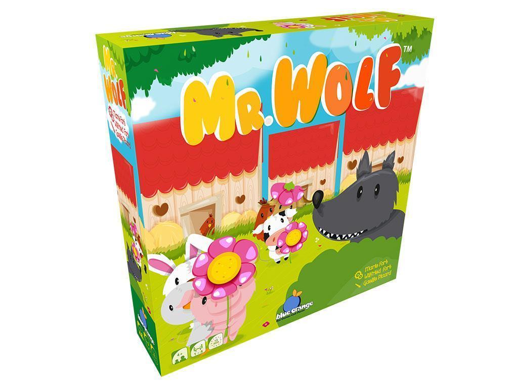 Caja del juego Mr. Wolf de Blue Orange con el lobo y animales de granja