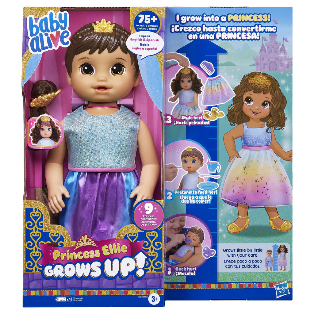 Baby Alive Princess Ellie Grows Up Muñeca que Crece Castaña – vista 2
