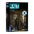 Caja del juego Exit La fuga de Devir en perspectiva, con celdas de cárcel en la portada