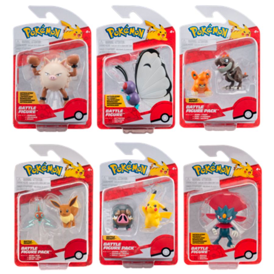Surtido de blísteres Pokémon Battle Figure con 1 o 2 figuras cada uno