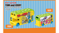Bus amarillo de dos pisos Dream Tomica Tom y Jerry, vista frontal y trasera