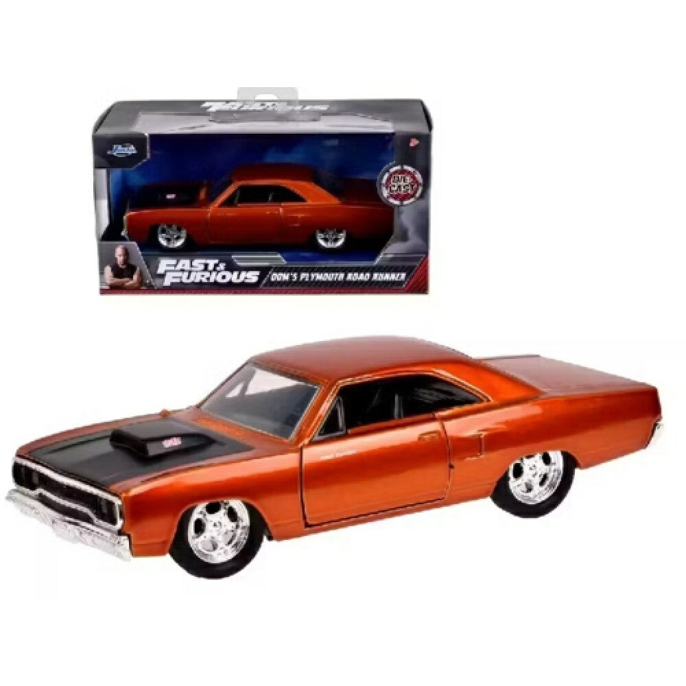 Auto Jada 1:32 Plymouth Road Runner 1970 de Dom color cobre con su caja ventana Fast & Furious