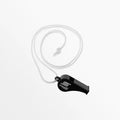 Silbato plástico negro Capelli Sport con cordón blanco