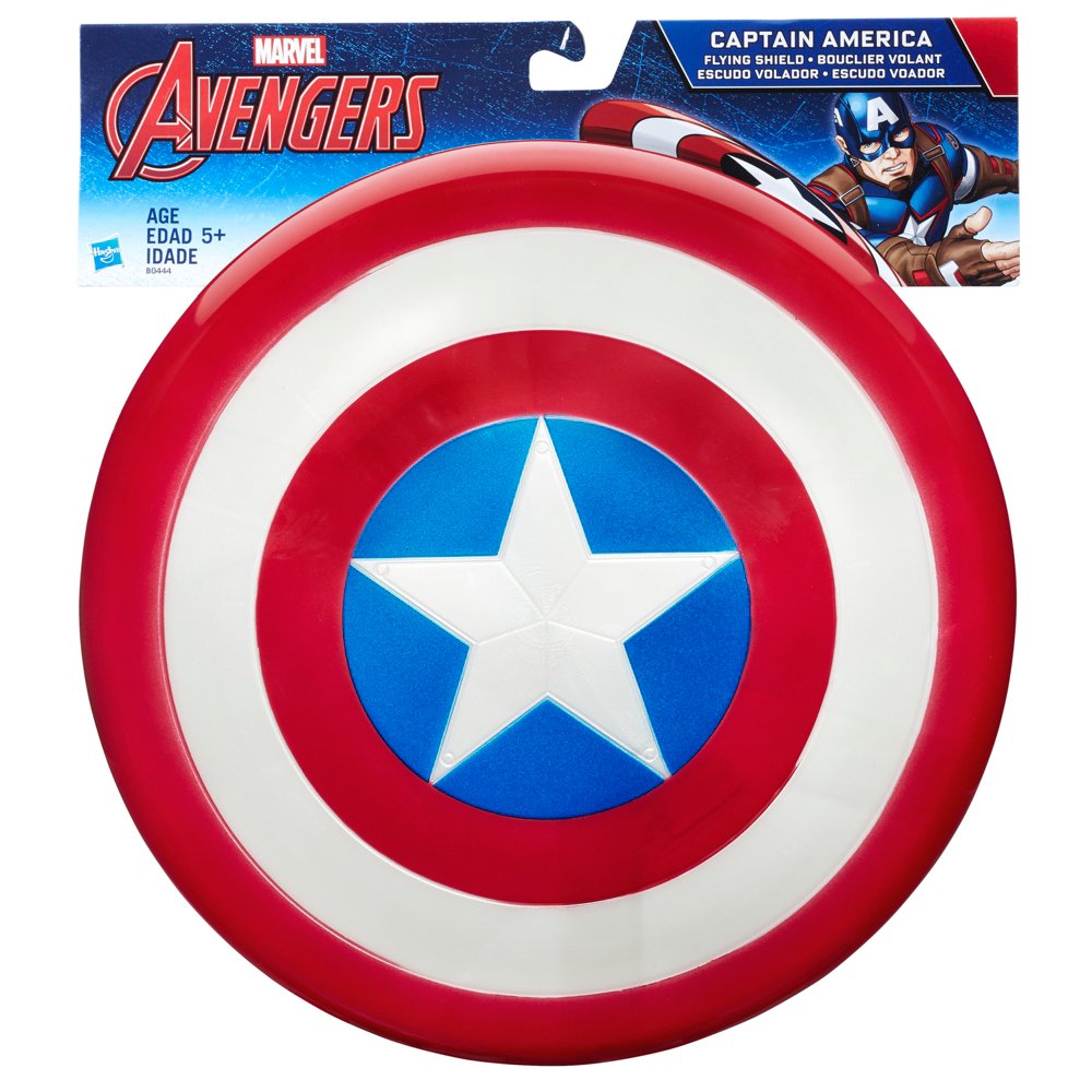 Escudo volador Capitán América Avengers en su empaque Hasbro