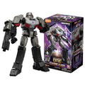 Figura Megatron Blokees armada junto a su caja Transformers One Classic Class