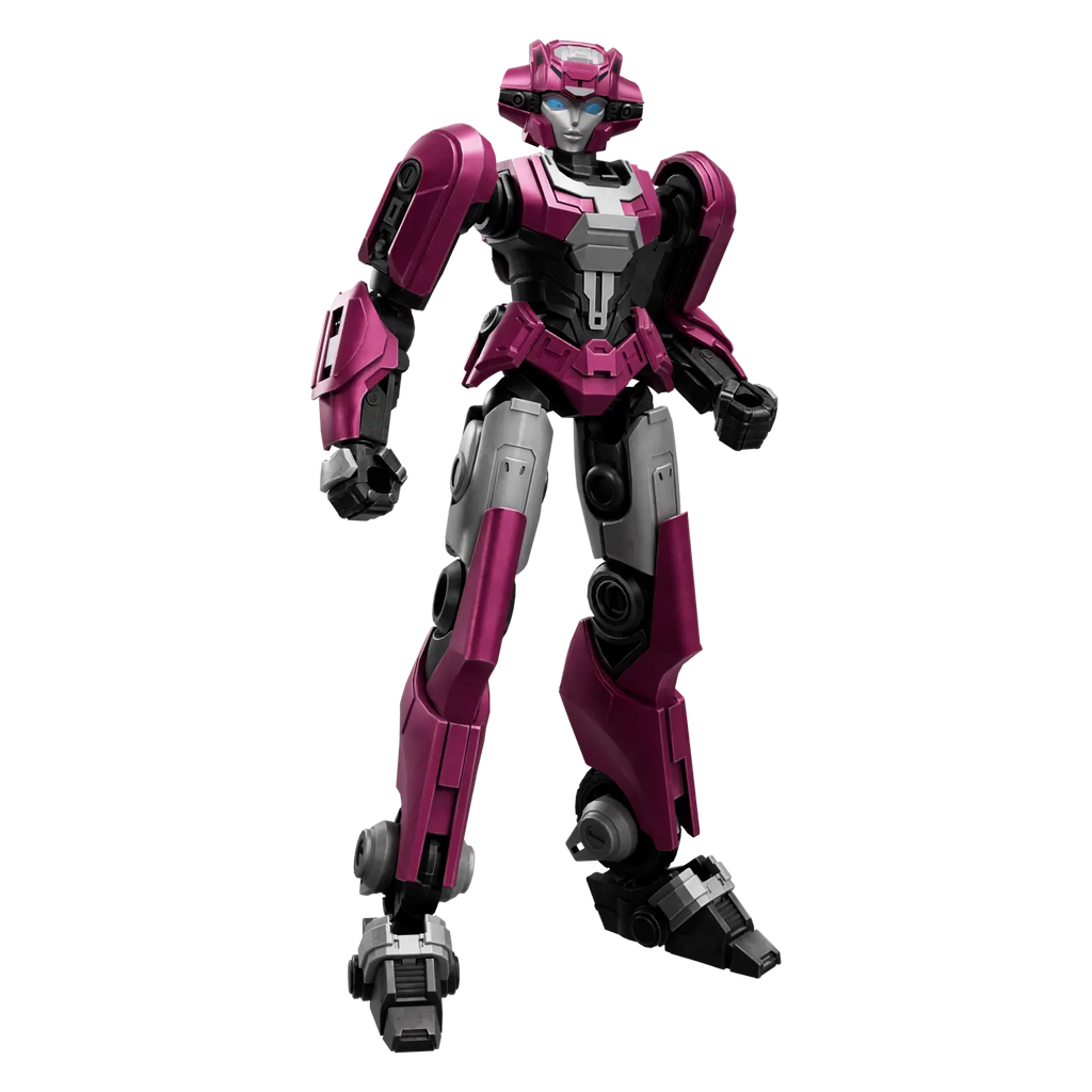Figura armada de Elita-1 Blokees de pie en tonos magenta y gris