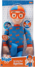 Peluche My Buddy Blippi Nighttime en pijama azul dentro de su caja