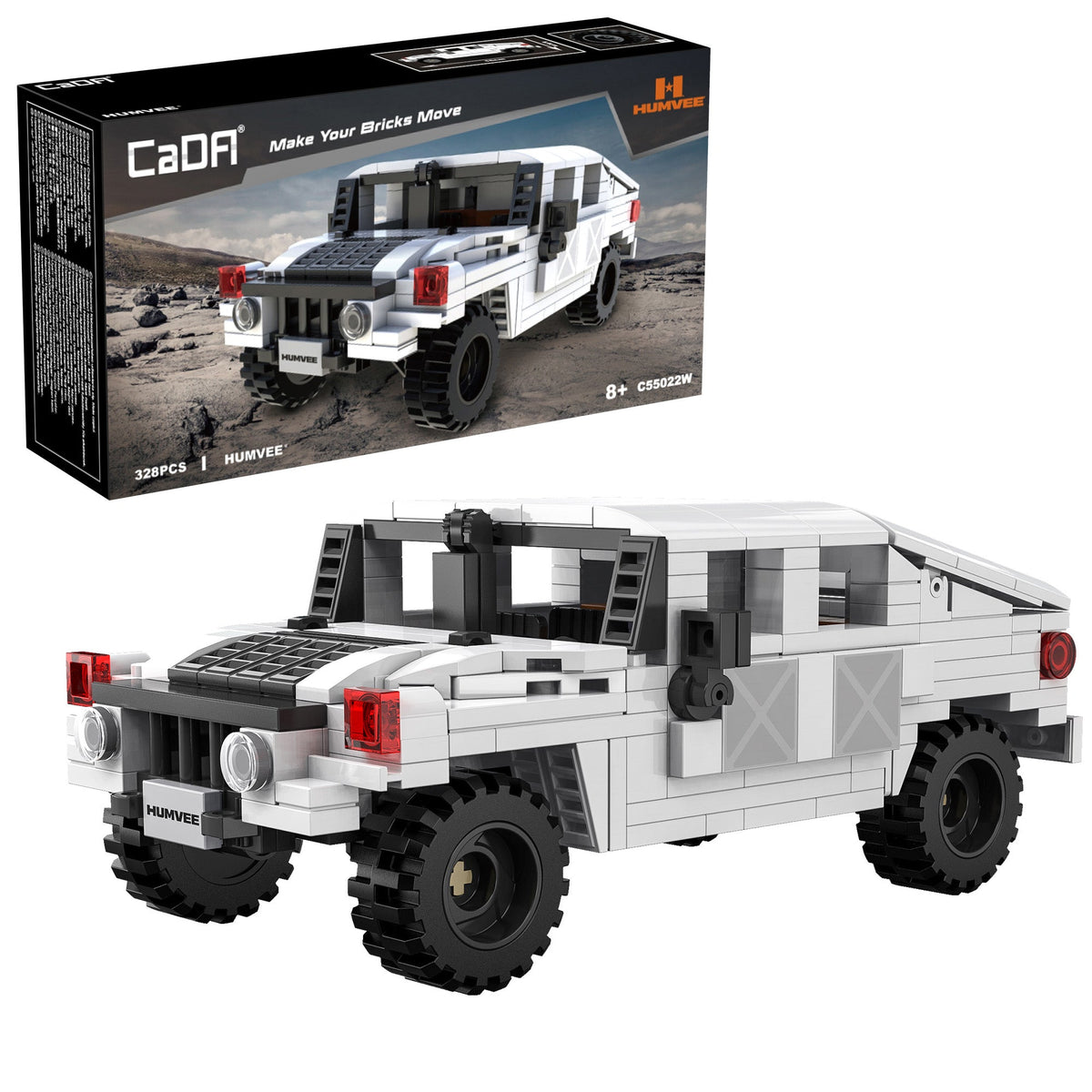 Caja y modelo armado del Humvee Off Road Truck CaDA de 328 piezas