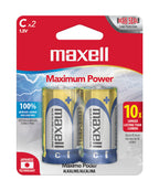 Blíster Maxell con 2 pilas alcalinas tipo C de 1,5 V