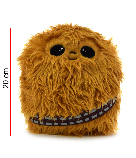Peluche Chewbacca cute redondo de 20 cm con pelaje café y bandolera