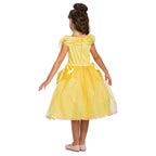 Disfraz de Bella clásico, vestido amarillo con tul, vista trasera
