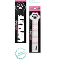 Reglas de madera Wero Pawsome de 15 cm con forma de patita de gato, diseños negro y rosado