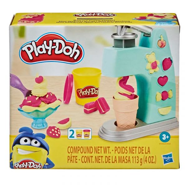 Caja Play-Doh Mini Classics heladería con máquina de helados y 2 potes de masa