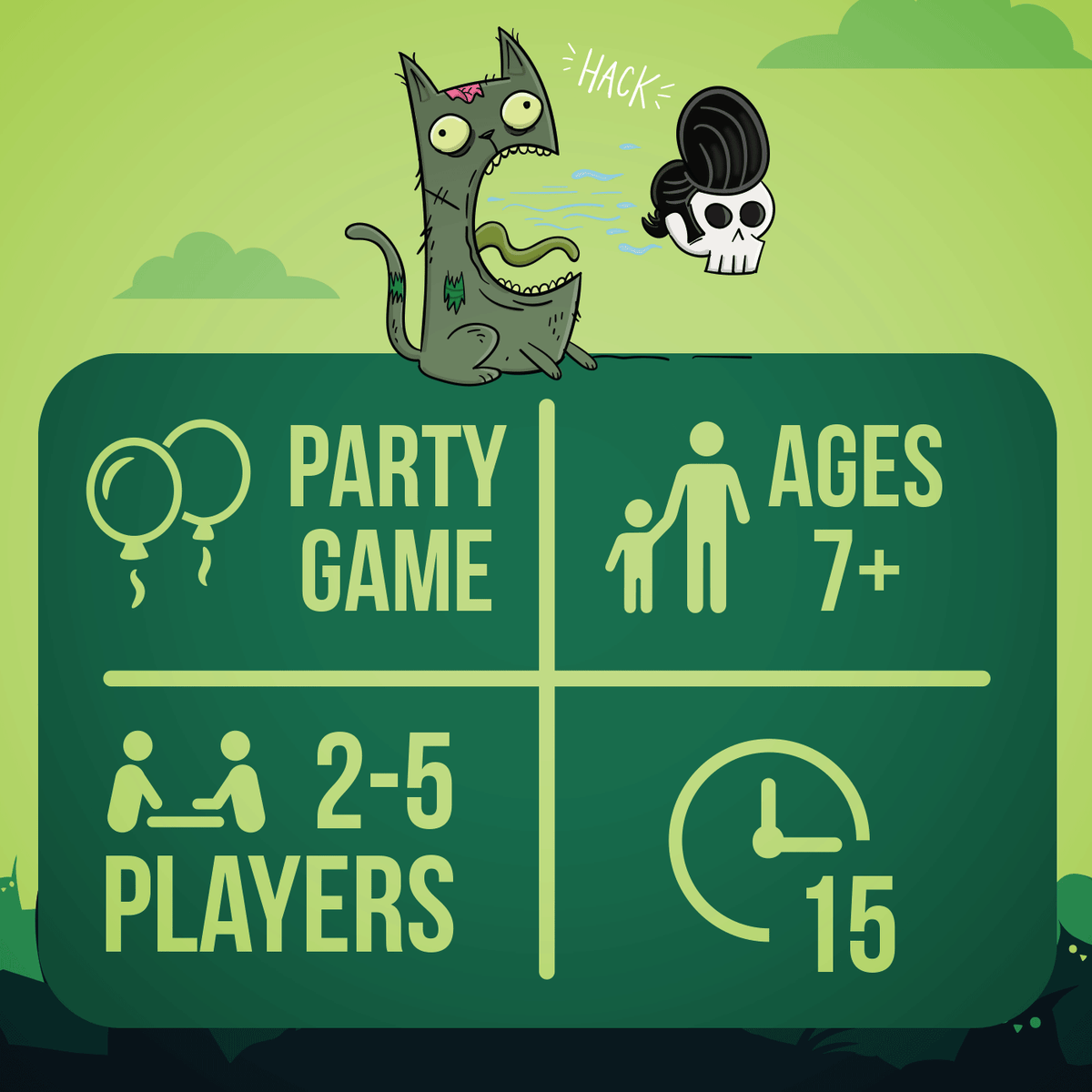 Zombie Kittens: juego de fiesta para 2 a 5 jugadores desde 7 años, 15 minutos