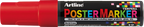 Marcador Artline Poster Marker 12 rojo visto de lado con su tapa