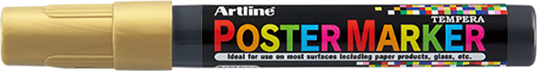 Marcador Artline Poster Marker Tempera EPP-4 color dorado con tapa dorada