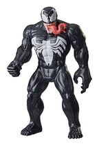 Figura de Venom de 24 cm fuera de la caja, con lengua roja y símbolo blanco de araña