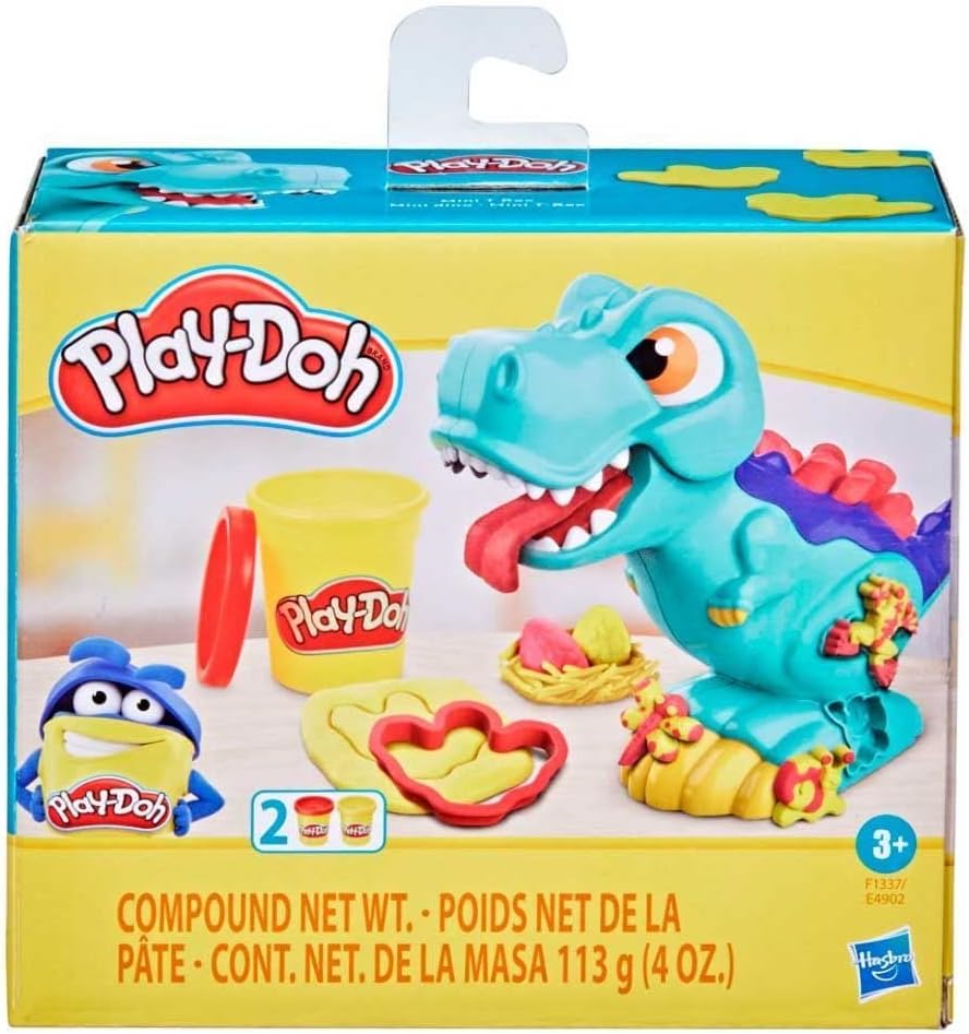 Caja frontal Play-Doh Mini T-Rex de Hasbro, 113 g de masa