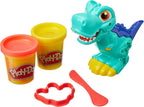Contenido del Play-Doh Mini T-Rex: dinosaurio, 2 latas de masa, cortador y herramienta