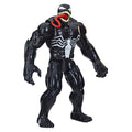 Figura Venom Titan Hero Series de pie con lengua roja y emblema blanco