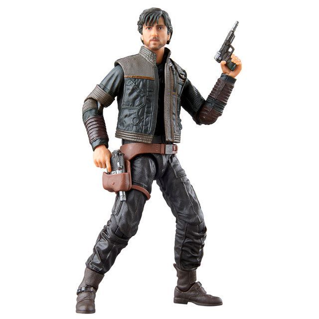 Figura Cassian Andor de The Black Series sosteniendo su bláster