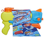 Nerf Super Soaker Wave Spray amarillo y celeste junto a su caja