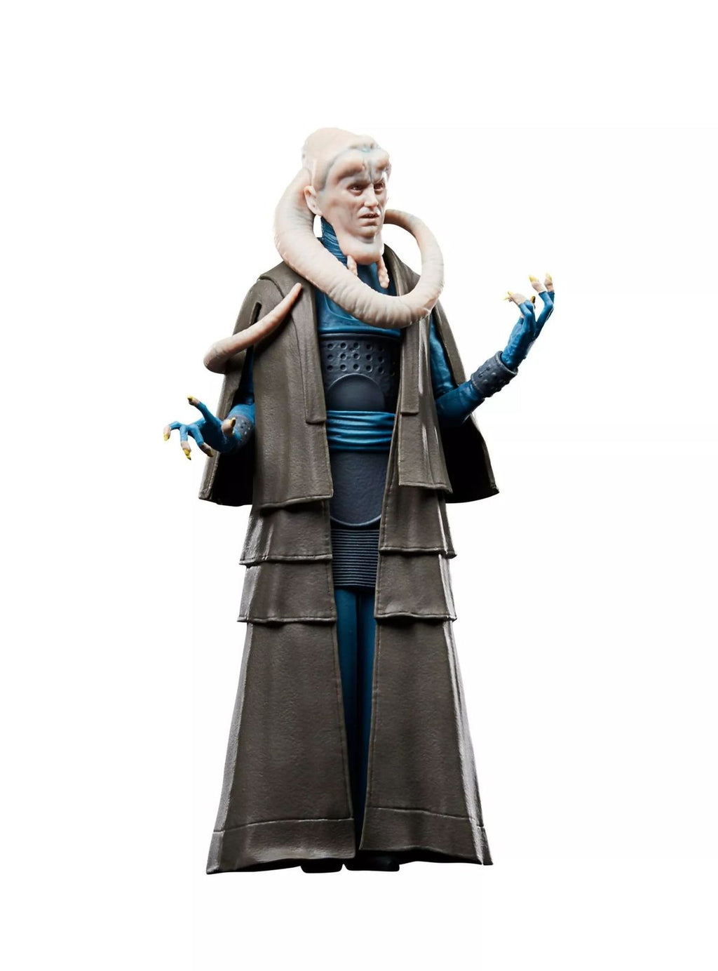 Bib Fortuna de Star Wars en ángulo lateral mostrando lekku y capa
