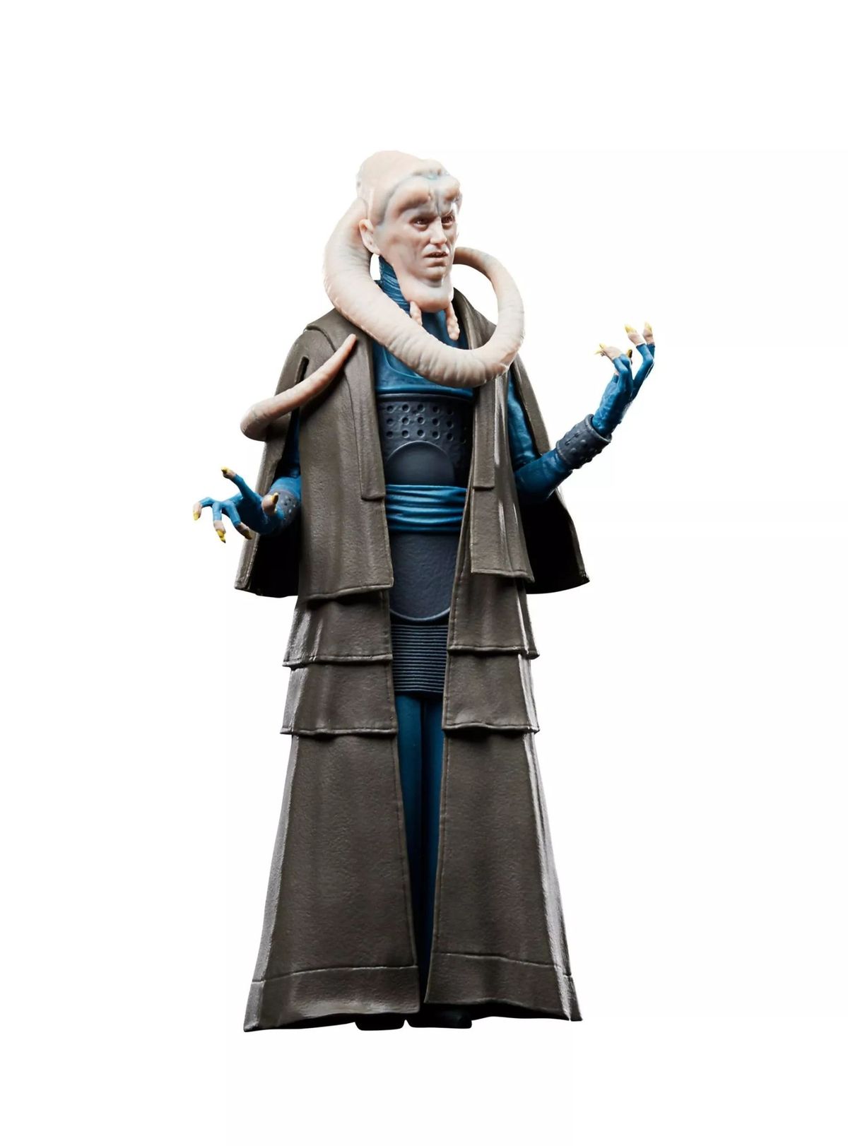 Bib Fortuna de Star Wars en ángulo lateral mostrando lekku y capa