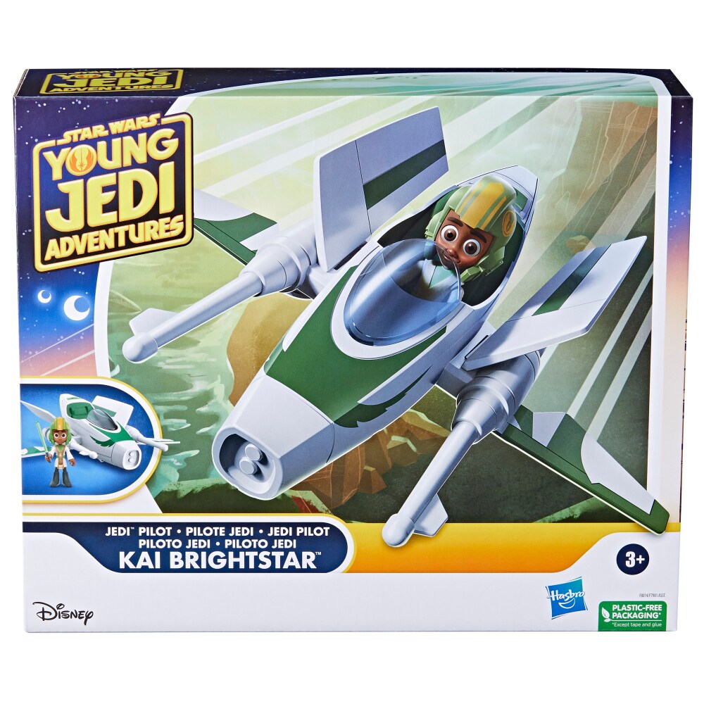 Caja del vehículo Jedi Pilot Kai Brightstar de Star Wars Young Jedi Adventures de Hasbro