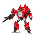 Figura Transformers Sideswipe Studio Series en modo robot rojo con arma