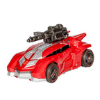 Sideswipe en modo auto cybertroniano rojo con cañón sobre el techo