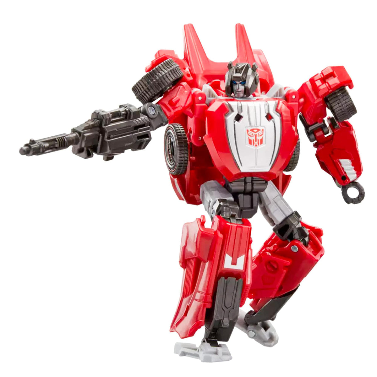 Sideswipe en pose de acción apuntando con su arma