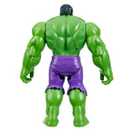 Vista trasera de la figura Hulk con pantalón morado