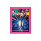 Sobre de stickers Topps UEFA Champions League 2025/26 con jugadores y el trofeo en la portada