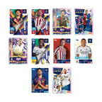 Ejemplos de láminas Topps Champions League 2025/26 de Mbappé, Messi, Zidane y Raphinha