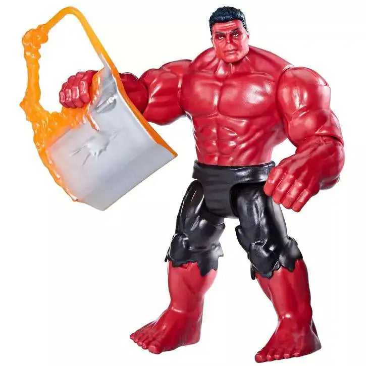 Red Hulk de 10 cm sosteniendo una puerta de auto derretida