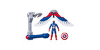 Figura Capitán América Sam Wilson de 10 cm con alas desplegadas, escudo y lanzador