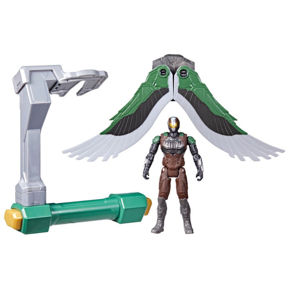 Figura de Falcon con alas verdes desmontables y mango de vuelo gris y verde