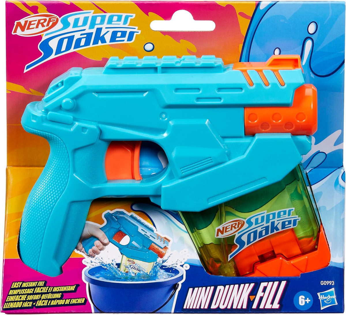 Caja del Nerf Super Soaker Mini Dunk-Fill de Hasbro