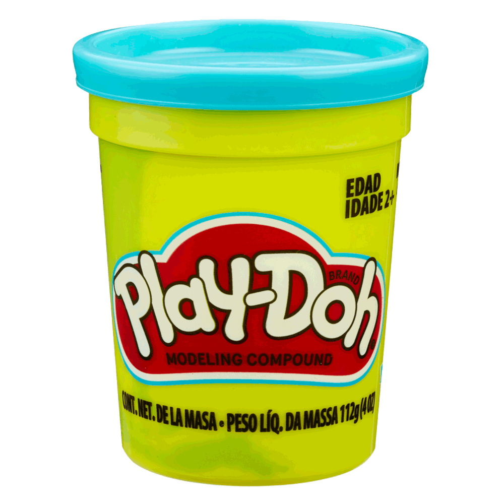 Lata Play-Doh de 112 g con tapa celeste, uno de los colores del surtido