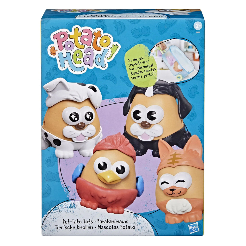 Caja del set Potato Head Mascotas Potato (Pet-Tato Tots) de Hasbro con cuatro mascotas