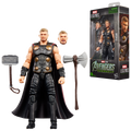 Thor con cabeza alternativa, Mjolnir y Stormbreaker junto a su caja