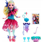 Lagoona Blue Monster Ball con todos sus accesorios: antifaz, cartera, ponchera, copas y foto